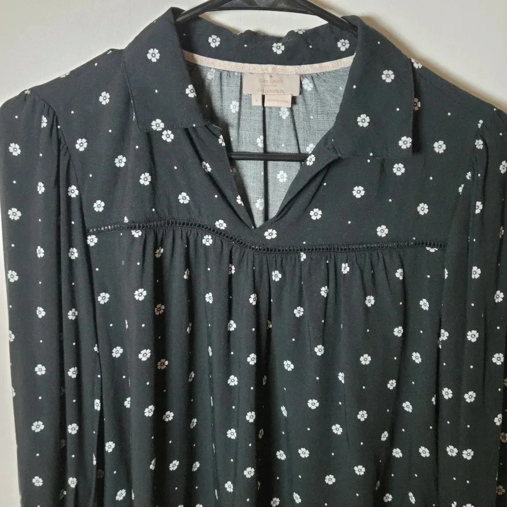 Kate Spade Long Sleeve Floral Shirt | Vintage Bandana Print | Size S